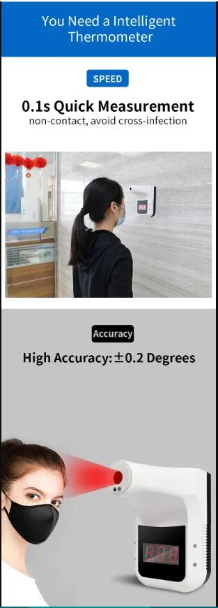 Wall Mounted Fever Digital Infrared IR Forehead Thermometer Non-Contact Infrared Thermometer Forehead