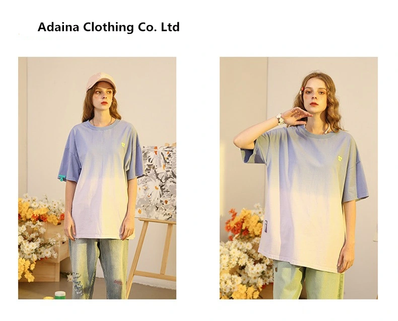 2021 Adana New Gradual Print Short Sleeve T - Shirt Processing Customization