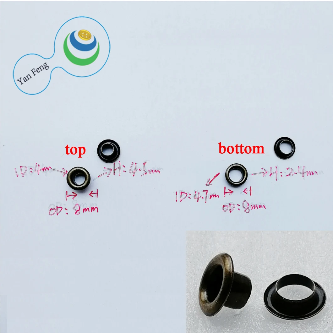 8mm Fashion Brass Double Side Round Eyelet for Hardware Accessories (YF8mm-19)