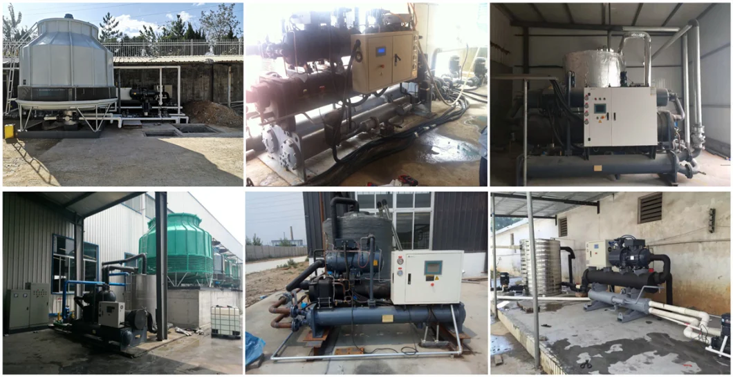 170HP 550kw Food Processing Plant Cooling Industrial Chillers Screw Water Cooled Water Chiller