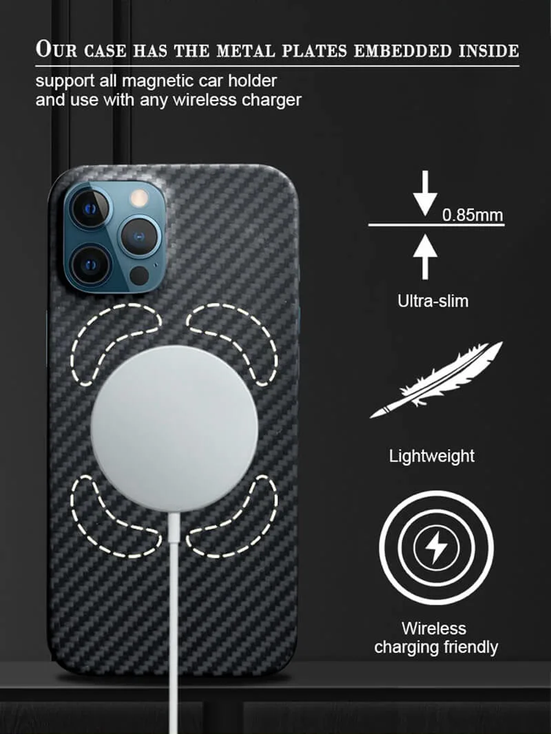 Magnetic Mobile Cover Mobile Phone Accessories iPhone 12 Case Aramid Fiber Phone Case
