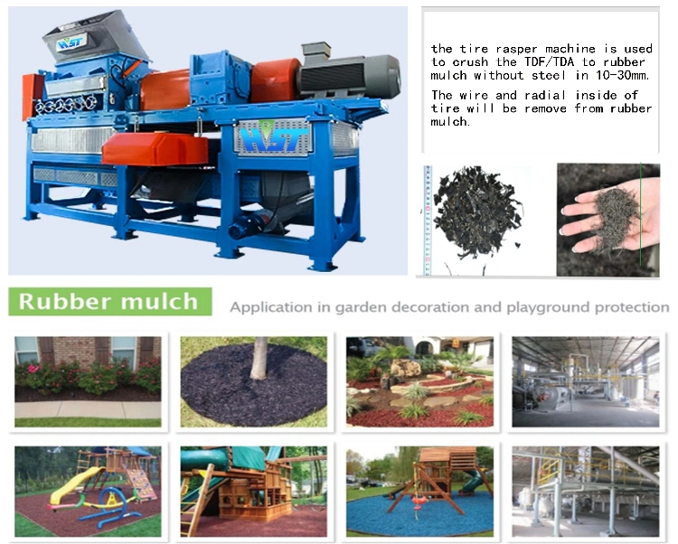 Double Shaft Tire Shredder Rubber Crumb Processing Plant Old Tyre Cutting Machine