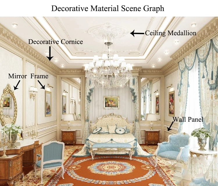 Best Quality Artistic Polystyrene Decorative Carved Curtain Line Ceiling Cornice for Interior Accessories