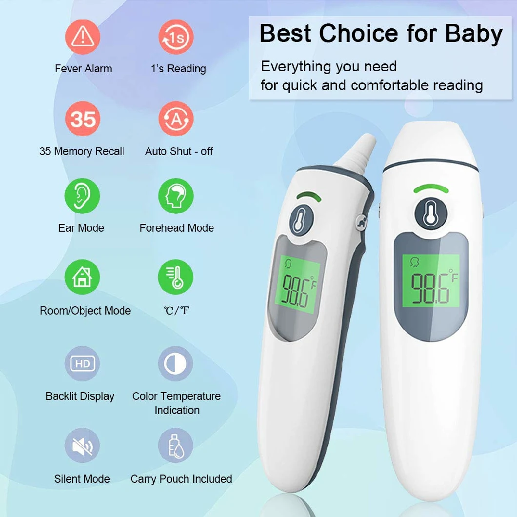 Infrared Thermometer for Baby Adult Ear Body Forehead Non-Contact Thermometer with CE FDA