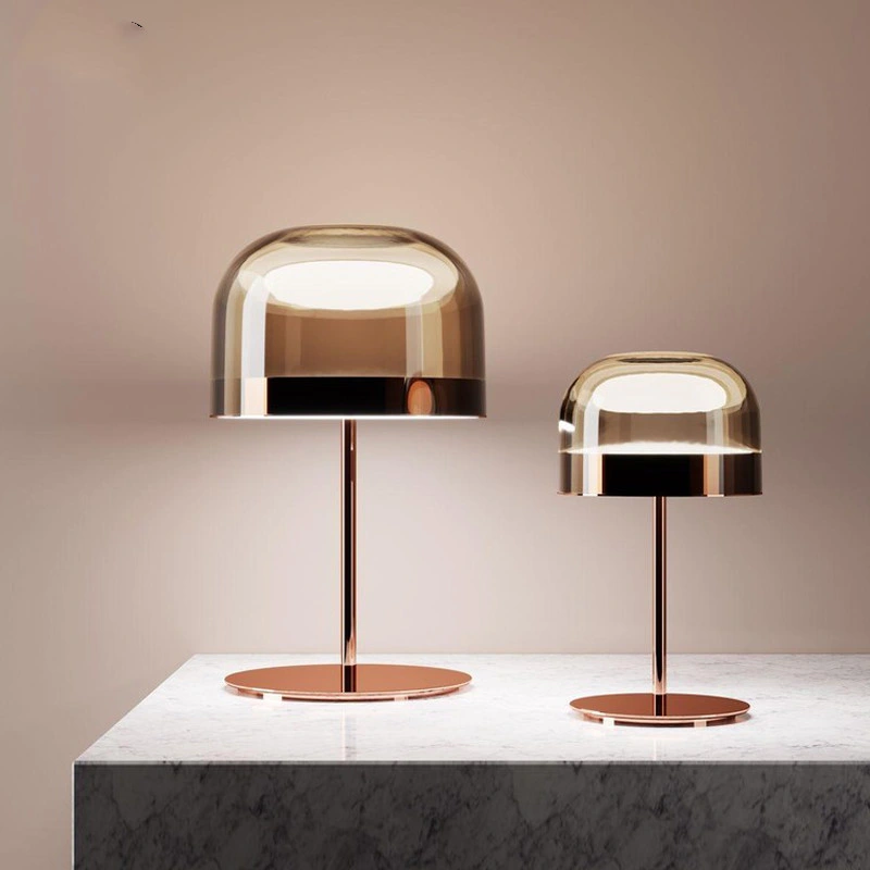 Italian Postmodern Creative Hardware Table Lamp Art Bedside Bedroom Living Room Designer Rose Gold Table Lamp