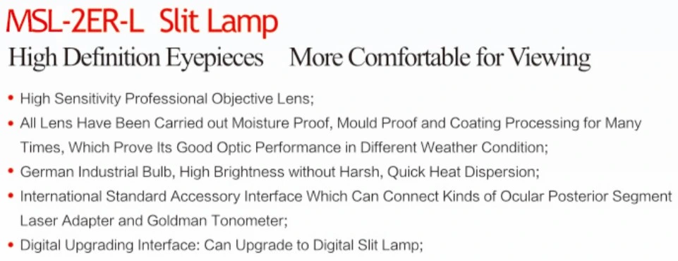 OEM Factory Slit Lamp Camera Adapter Accessories of Slit Lamp Msl-2er-L