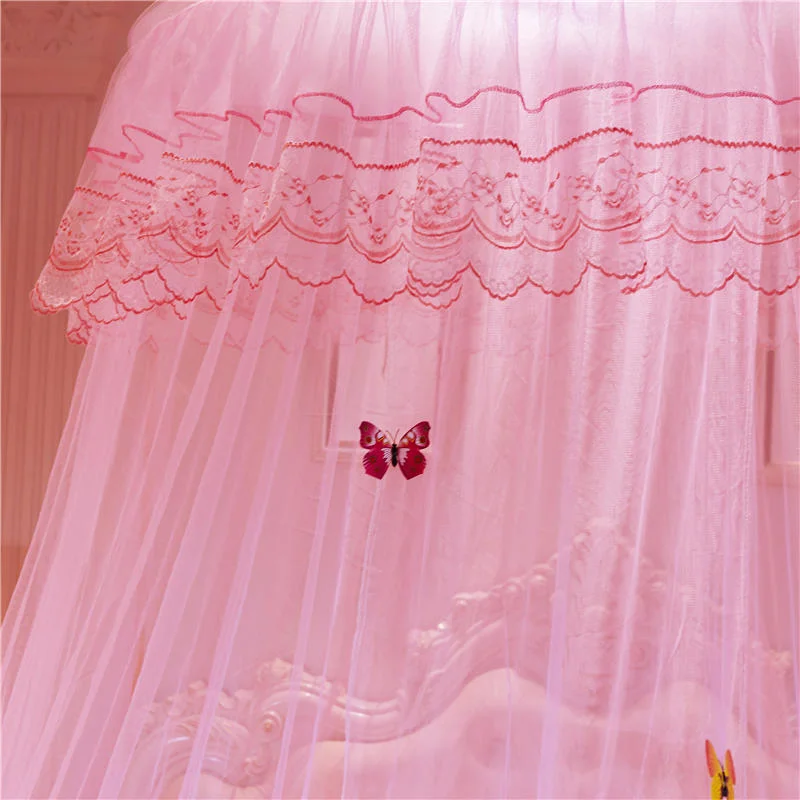 Home Mosquito Net Dreamy Solid Color Flower Decor Bedding Net