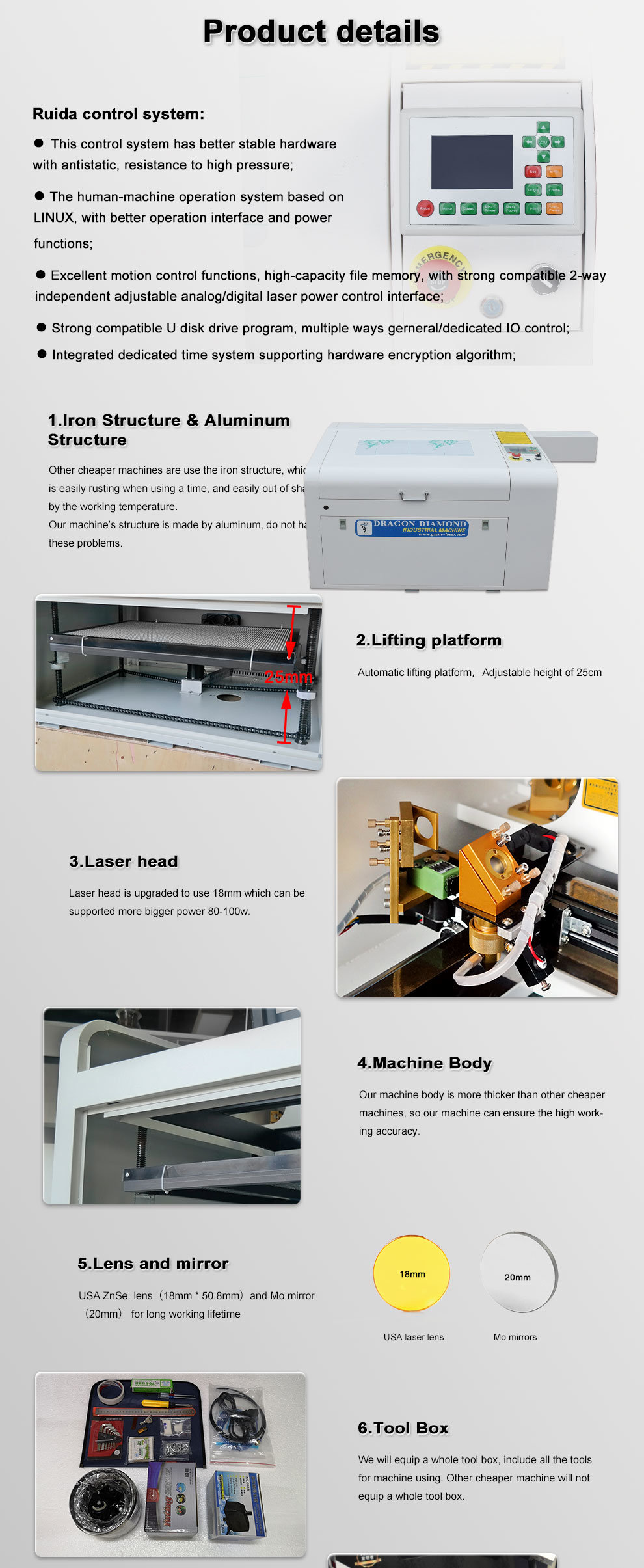 Laser Engraver CO2 Cutting Machine Accessories Processing 400*600mm Size