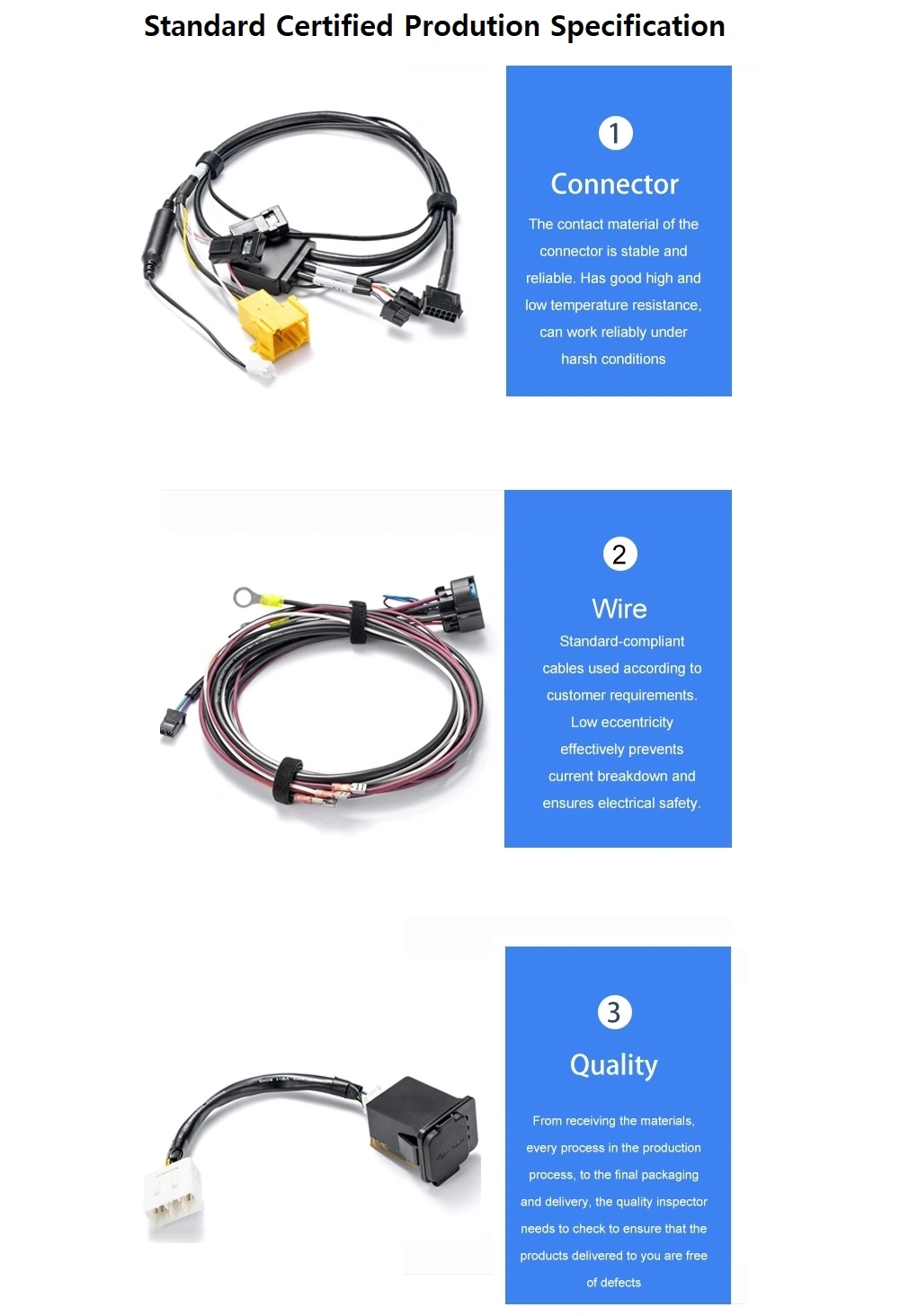 China Manufacturer Custom Processing Assembly Automotive Automobile PU Spring Wire Wiring Cable Harness
