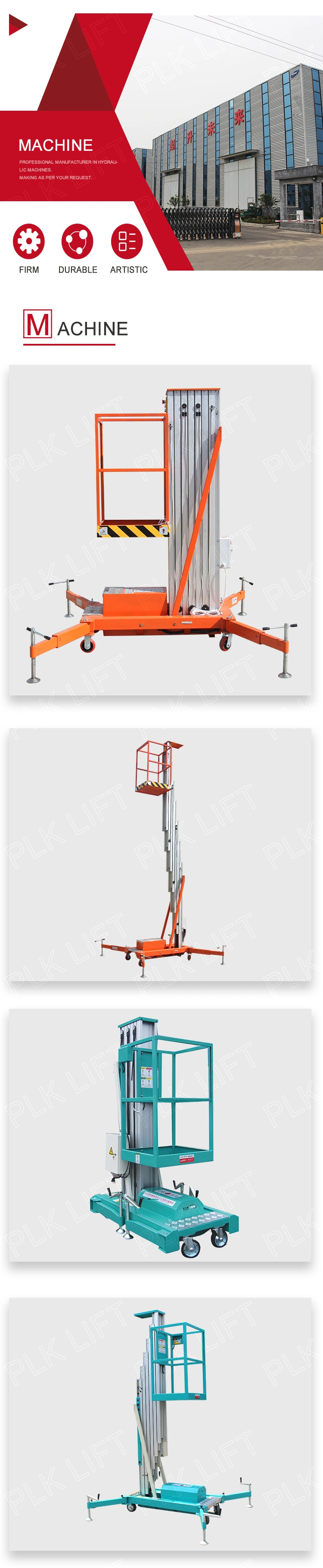 10mtr Single Mast Hydraulic Aluminum Aerial Work Platform