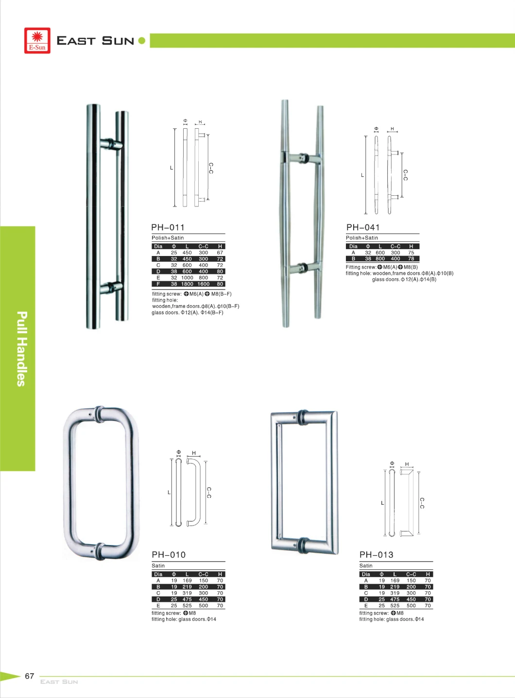 Furniture Hardware Accessories Stainless Steel Handle Glass Door Hardware Pull Handle (pH-013)