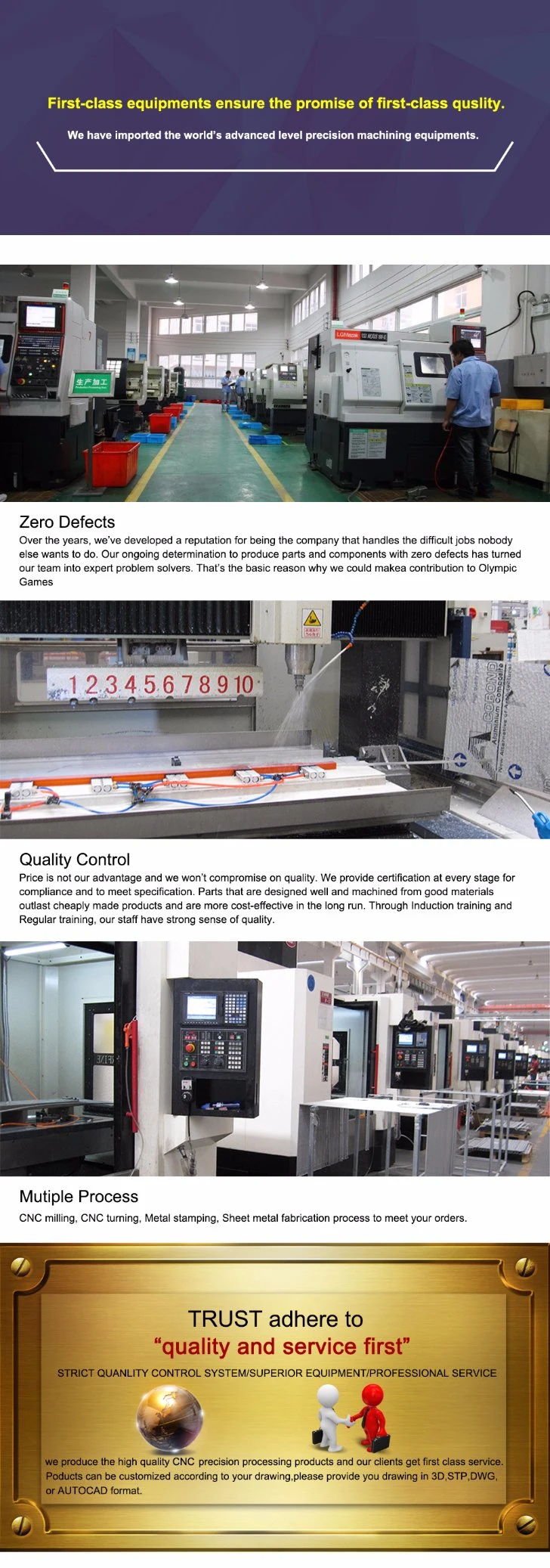 Custom Deign CNC Milling Lathe Metal Processing Machinery Parts