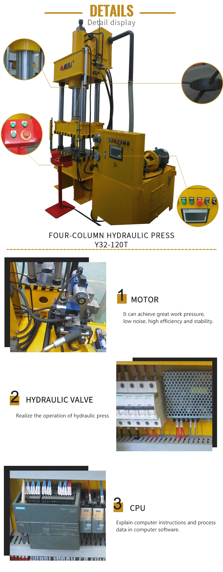 Four Column Double Action Deep Drawing Metal Processing Hydraulic Press 100t