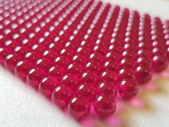 Round Ruby Red Balls Synthetic Corundum Ruby Beads for Jewelry