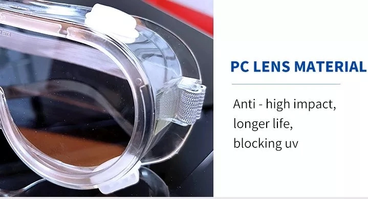 Ce FDA Approved Anti Fog Elastic Safety Goggles for General with PC Lenses PVC Frames