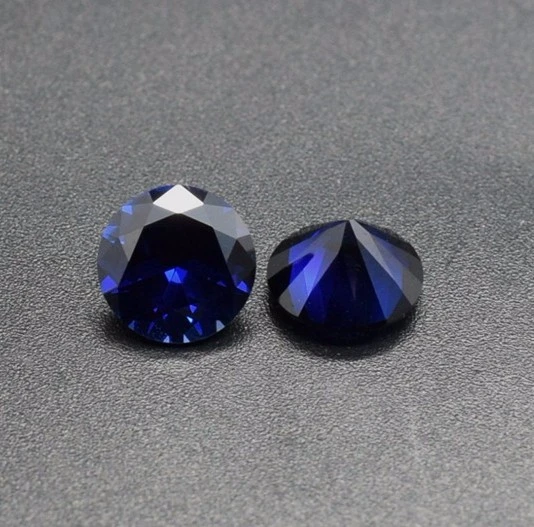 Loose Gems Synthetic Gemstone Sapphire 114# Color Round Spinel Blue Gemstone