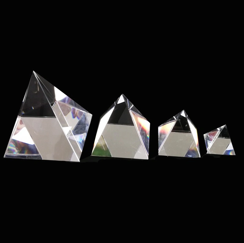 100*100mm Classic Crystal Paperweight Glass Pyramid Prism Souvenir Gifts