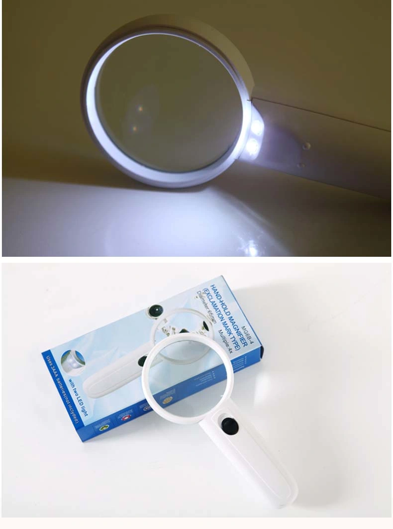 15X LED Lighted Handheld Magnifier 2 LED Illuminated Jewelers Loupe Portable Reading Magnifier