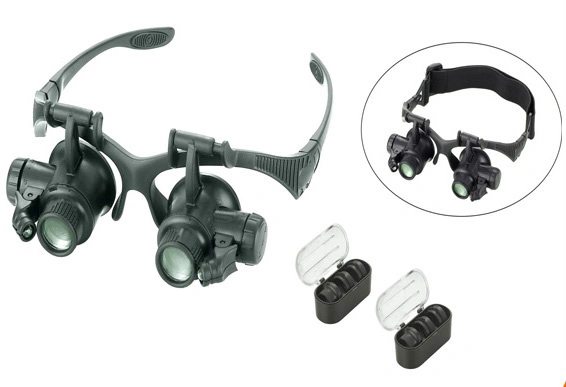 Eyeglasses Magnifier LED Binocular Magnifying Glass Watch Repair Tool (BM-MG3016)
