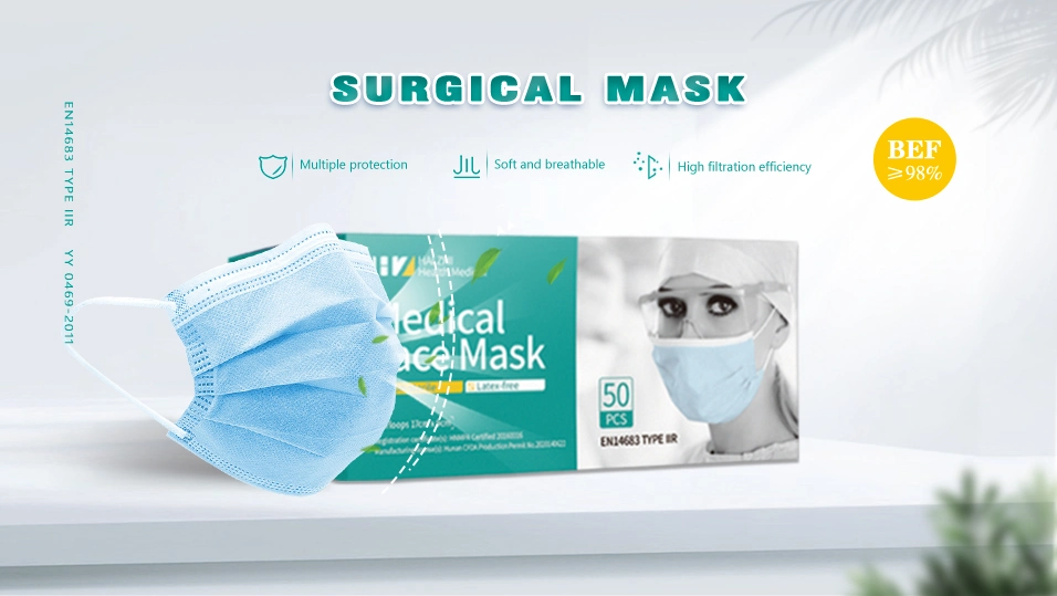 Premium Anti-Saliva Anti-Reflective Face Shield Medical Surgical Face Mask En14683 3 Layer