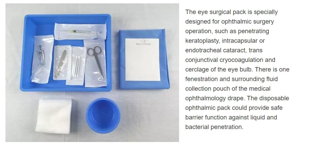 CE ISO Approved Medical Consumables Non Woven Disposable Ophthalmic Cataract Eye Surgical Pack Manufacturers