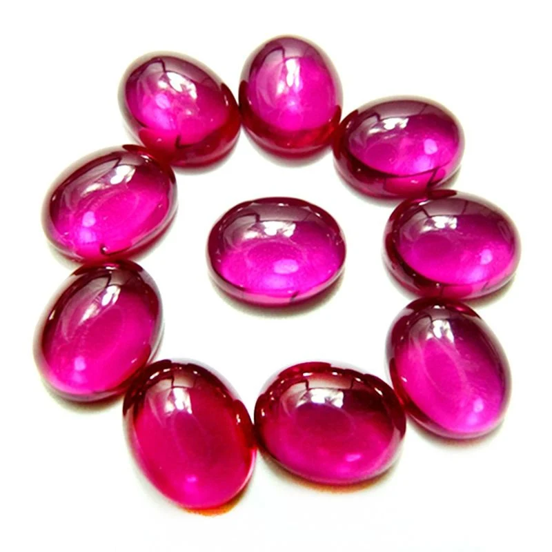 Synthetic Ruby Oval Cabochon Gemstone for Jewelry Setting
