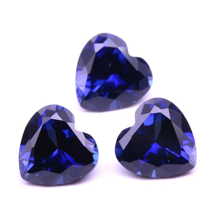 Synthetic Sapphire 34# Heart Shape Loose Gemstone for Jewelry Setting