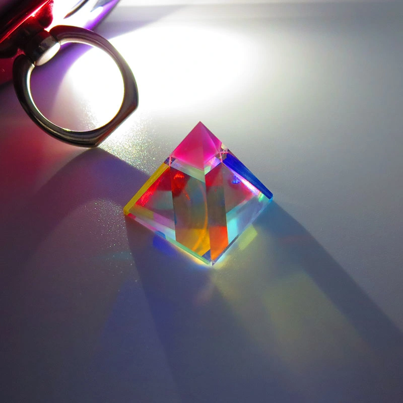 Pyramid Optical Prism Combiner Colorful Prism Bright Light K9 Glass Beam Splitter Optical Instruments