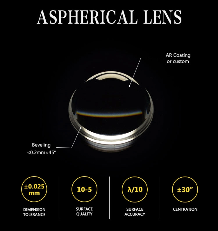 High Precision Dia 12.7mm FL 8mm B270 Bk7 D-Zk3 Material Aspherical Lenses Optical Glass Aspheric Collimation Lens