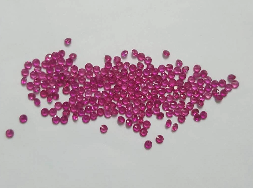 4mm Synthetic Ruby Beads with Hole Gemstone Loose Ruby Ball