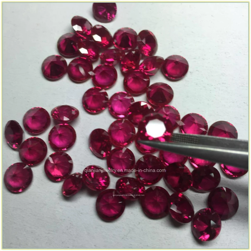 Qianjian Jewelry Ruby Stone Round Shape Ruby Corundum