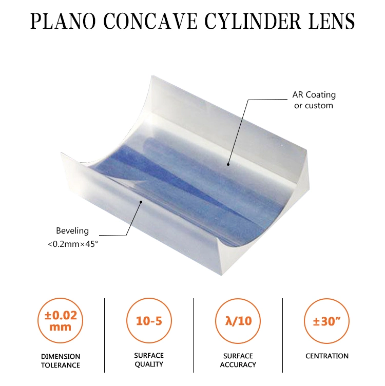 Bk7 Optical Glass Polishing Plano Concave Cylindrical Lens
