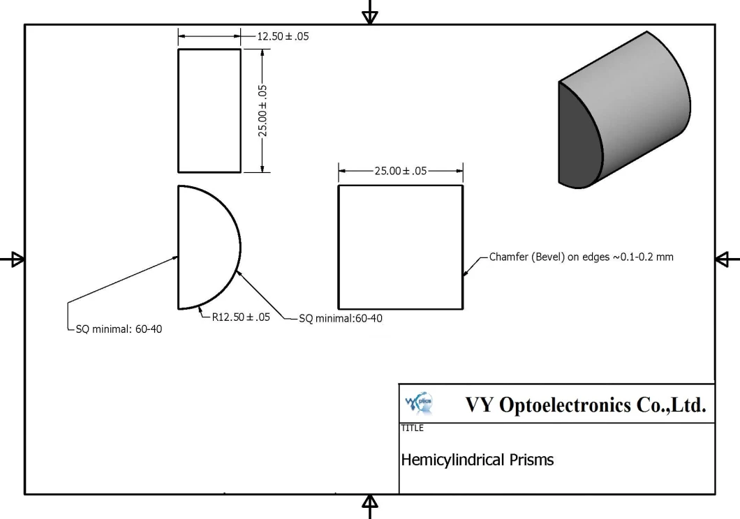 Precision Optical Plano Convex K9 Cylindrical Lens