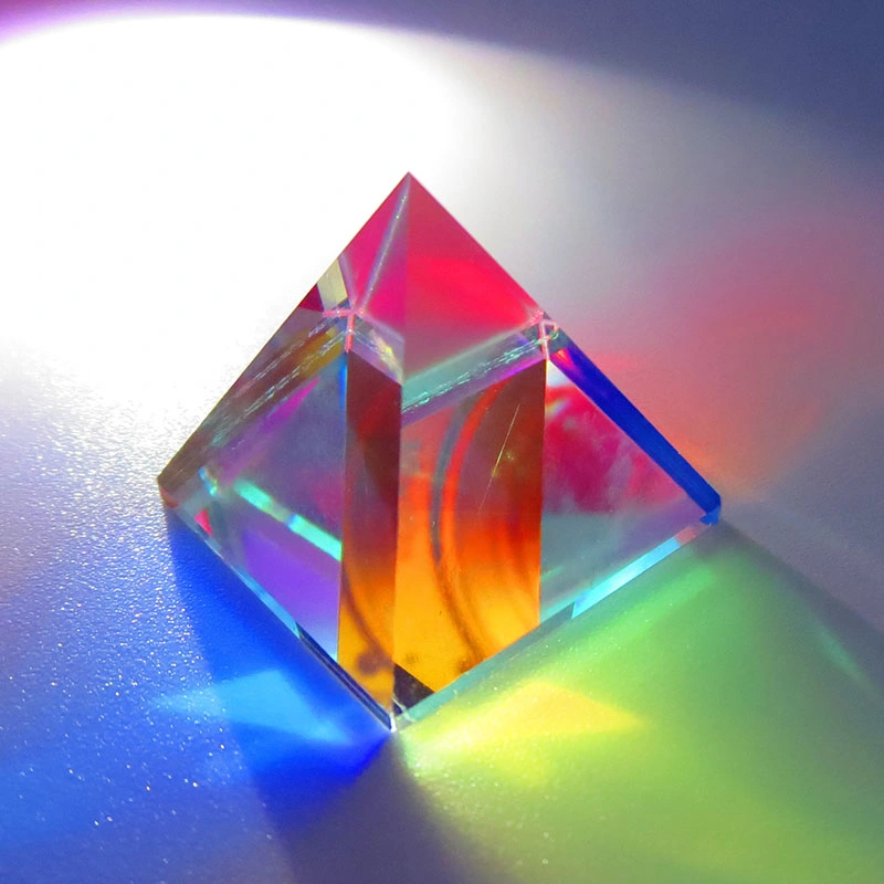 Pyramid Optical Prism Combiner Colorful Prism Bright Light K9 Glass Beam Splitter Optical Instruments