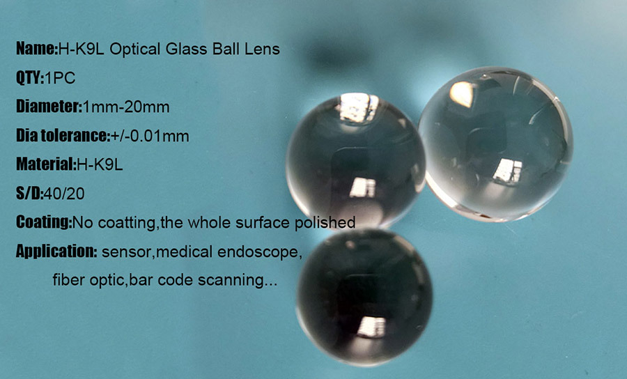 K9/Bk7/Fused Silica/Sapphire Dia 1-18mm High Precision Fiber Lens Endoscope Objective Lense CO2 Laser Focus Lens Ball Lens