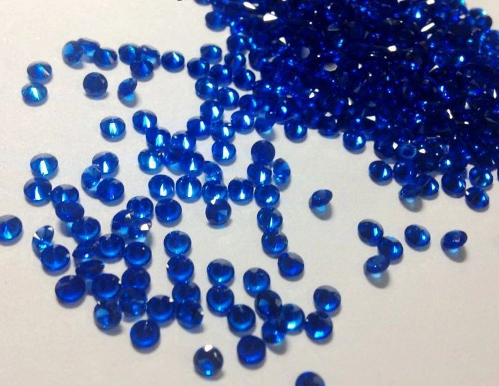 Round Brilliant Cut Sapphire Blue Synthetic Corcundum Wholesale Price