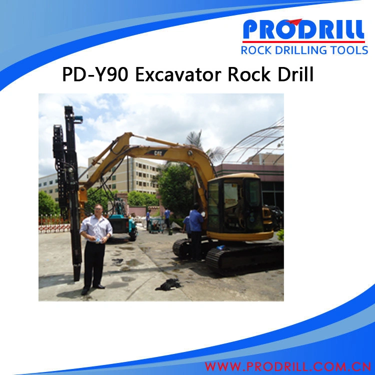 Pd90 Hydraulic Excavator Mounted Rock Drilling Rig for Borehole Drilling