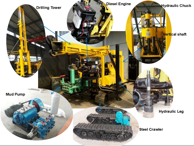 Automatic Hydraulic Crawler Coring Deep Water Well Drilling Rig Machine