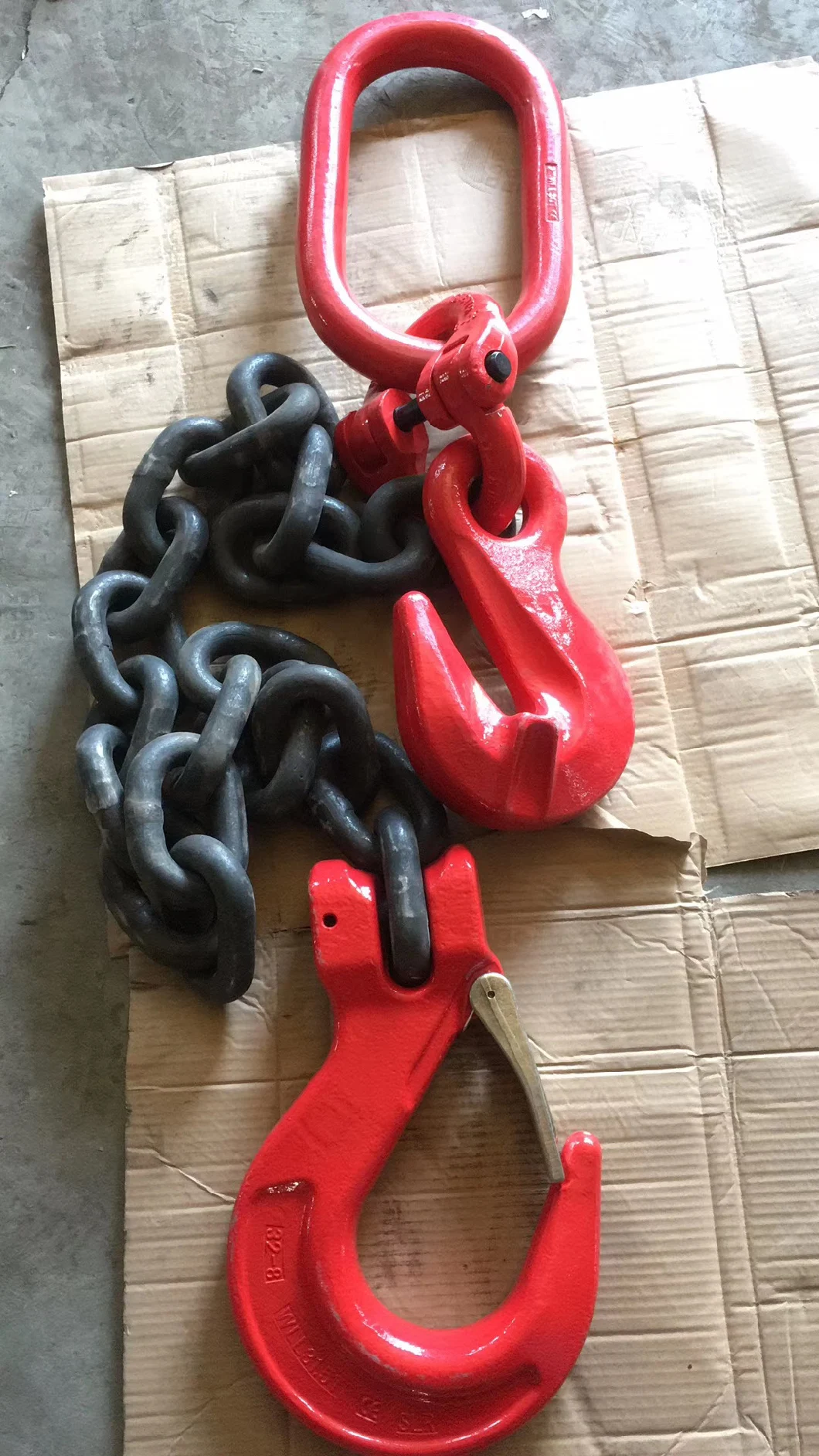 OEM Sling 3ton G80 Red Choker Crane Webbing Oil Drum Master Link Chain Slings for Lifting