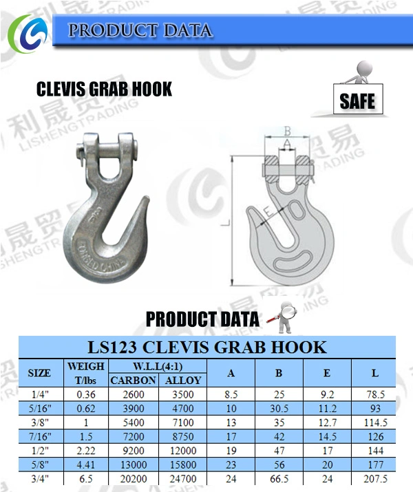for Crane Lifting Chain Rigging Hardware Grab Hook