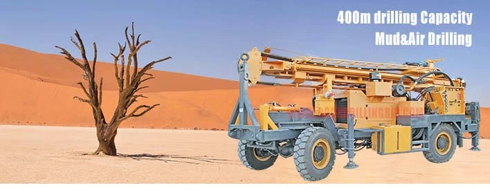 Trailer Mounted Water Well Drilling Rig Machine with 400m Drilling Capacity
