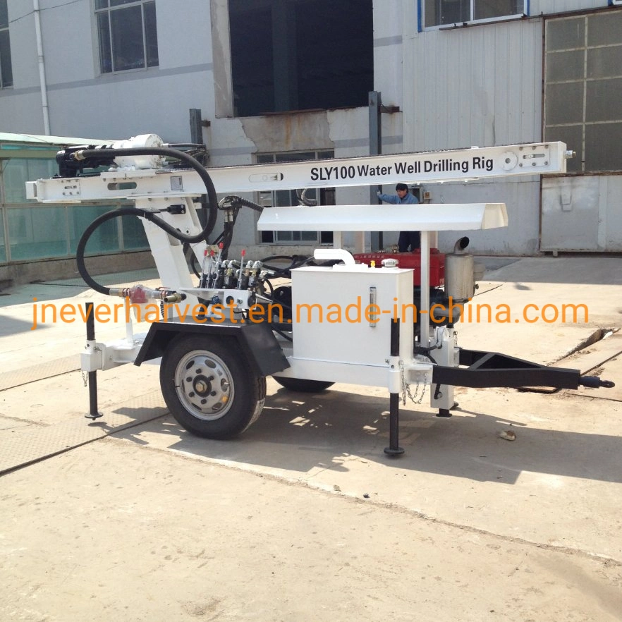 120m Trailer Mounted Hydraulic Water Well Drilling Rig Sly100