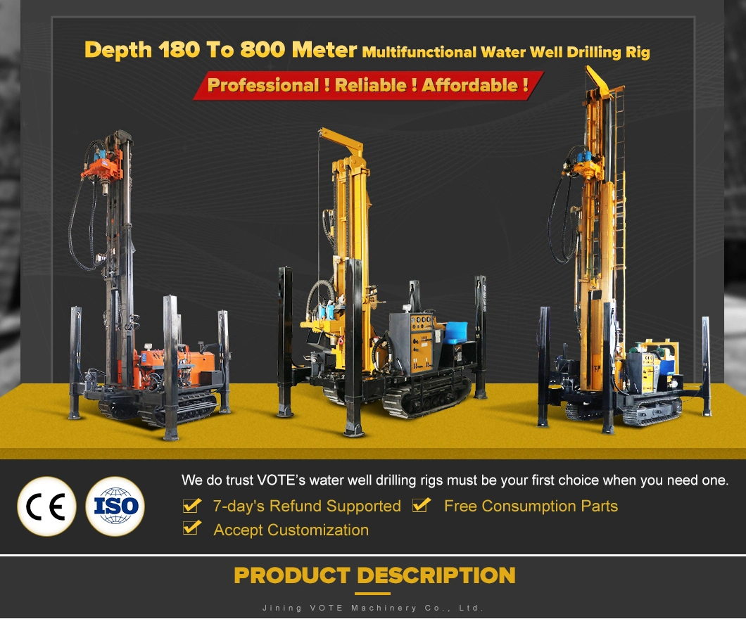 Drilling Depth 600m 700m 1000m Water Well Drilling Rig Machine