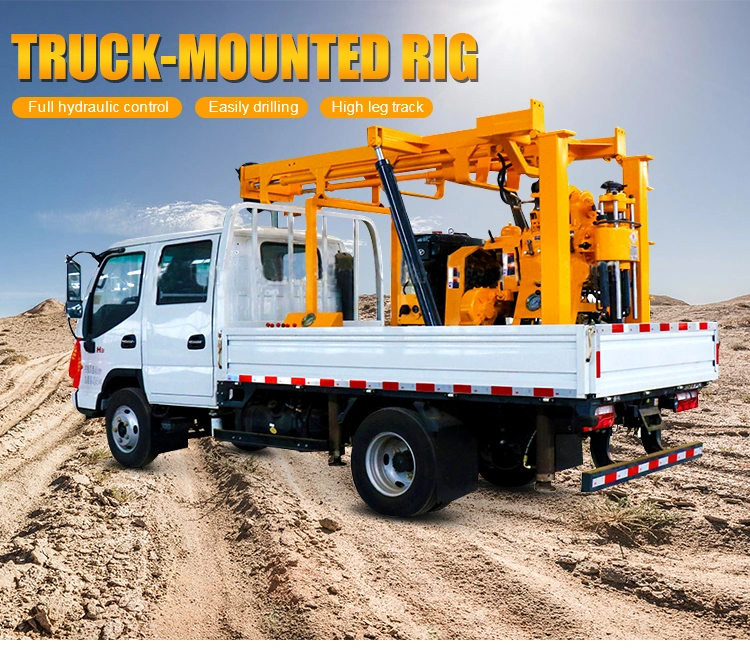 200m Vehicle-Mounted Drilling Rig Diamond Core Drill Machine with AC
