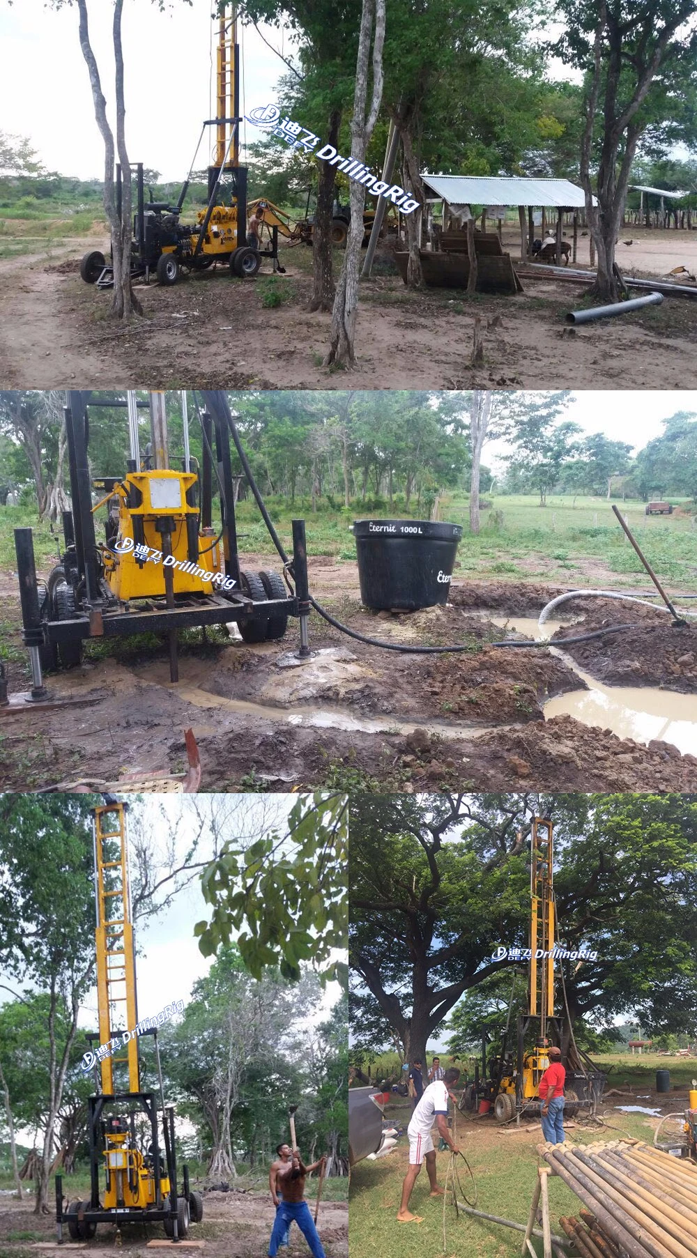 Water Well Borehole Drilling Rig 600m with Mud Pump