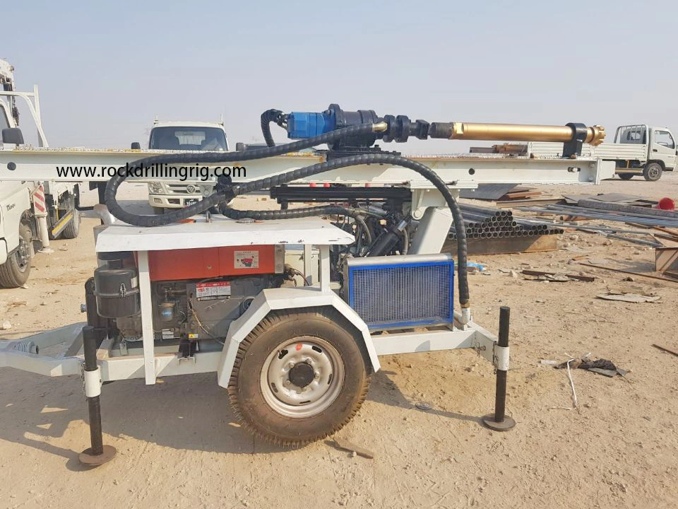 Small Water Well Drilling Rig Portable Trailer Drilling Machine Twd100