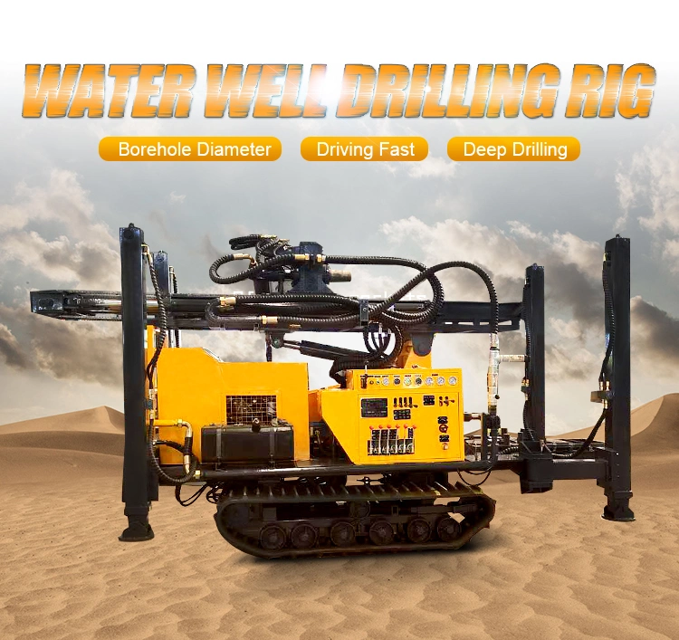 Air-Compressor-Water-Well-Drill-Machine 200m Crawler China Water Well Drilling Rigs