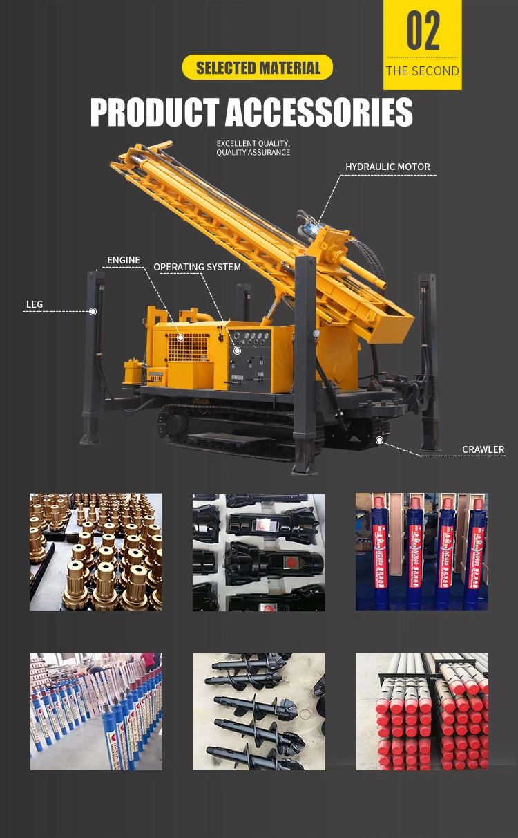 Steel Crawler Deep Water Well Drilling Rig 400m Drilling Depth Drill Rig for Sale