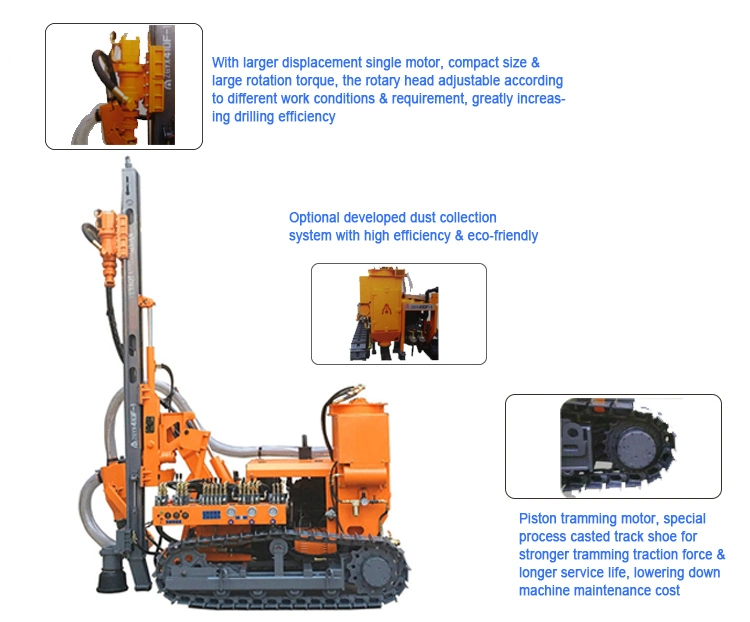 410f Crawler Hydraulic Rock Drilling Rig Blast Hole Drill Machine for Mining Borehole Drill