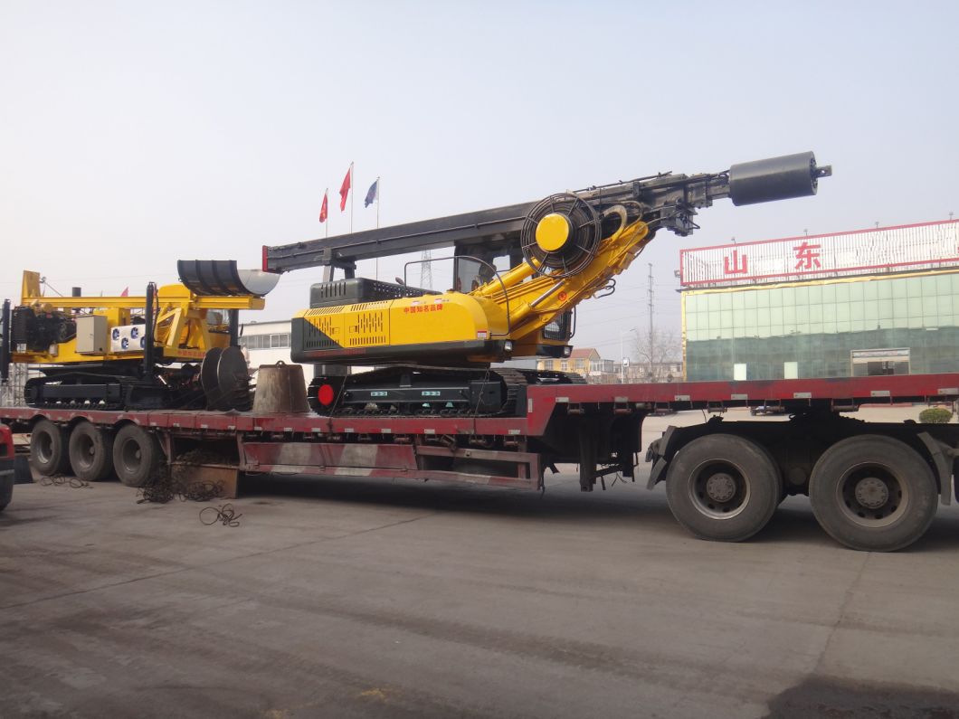10m Cummins Engine Construction Machine Tool Crawler Rotary Drilling Rig Machine with Excavator for Sale